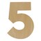 Wooden Number 5, 12 inch or 8 inch, Unfinished Large Wood Numbers for Crafts | Woodpeckers
